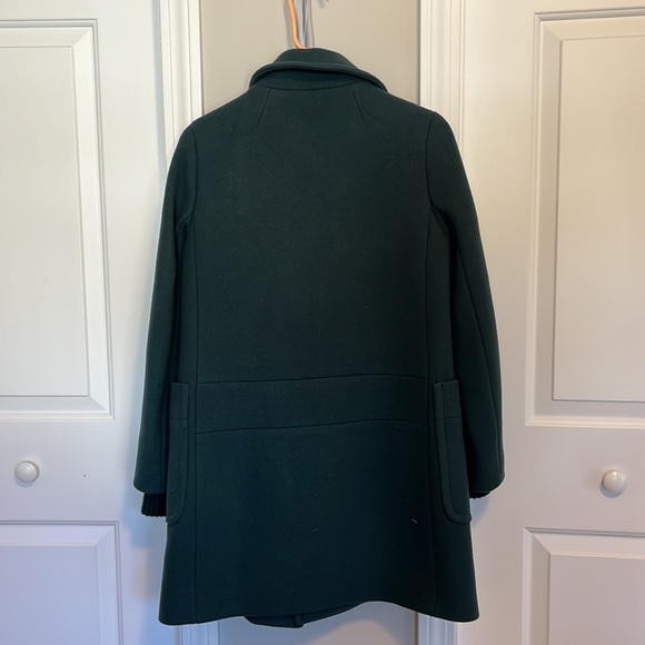 J. Crew womens dark green stadium cloth peacoat size 2 - Picture 5 of 6